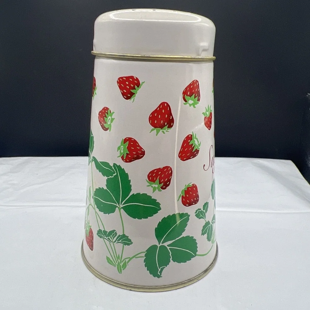 Vintage 1985 Lillian Vernon Regency Ware Strawberry Sugar Shaker Tin England